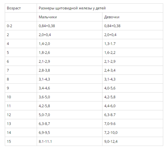 Щитовидная железа фото у женщин норма таблица