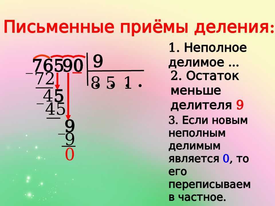 Как делить столбиком 3 класс