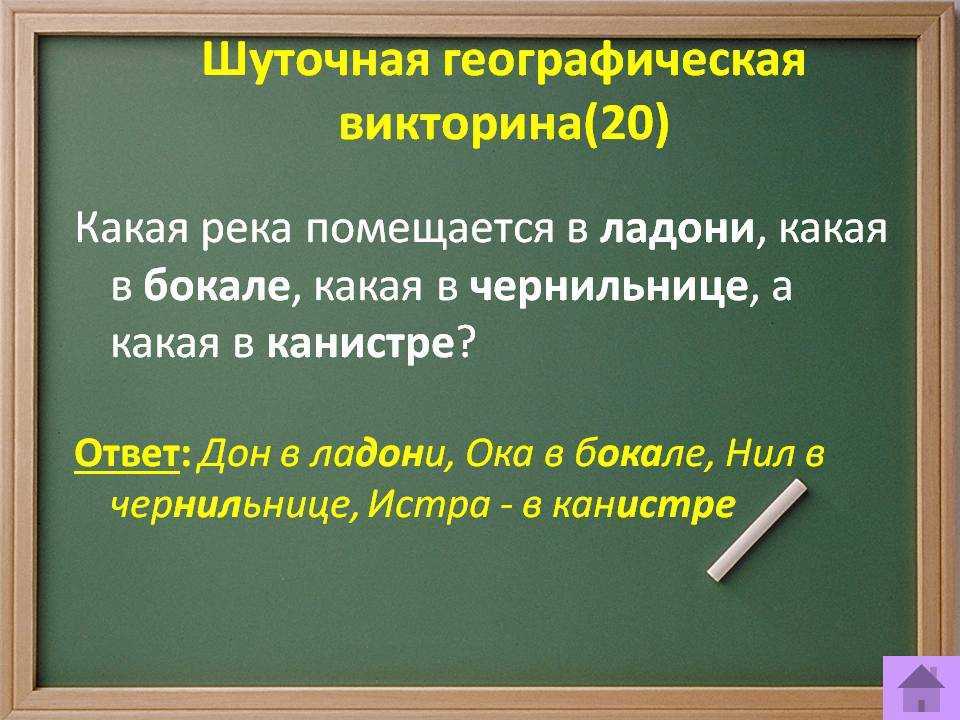 Викторина по географии для учащихся начальной школы с ответами