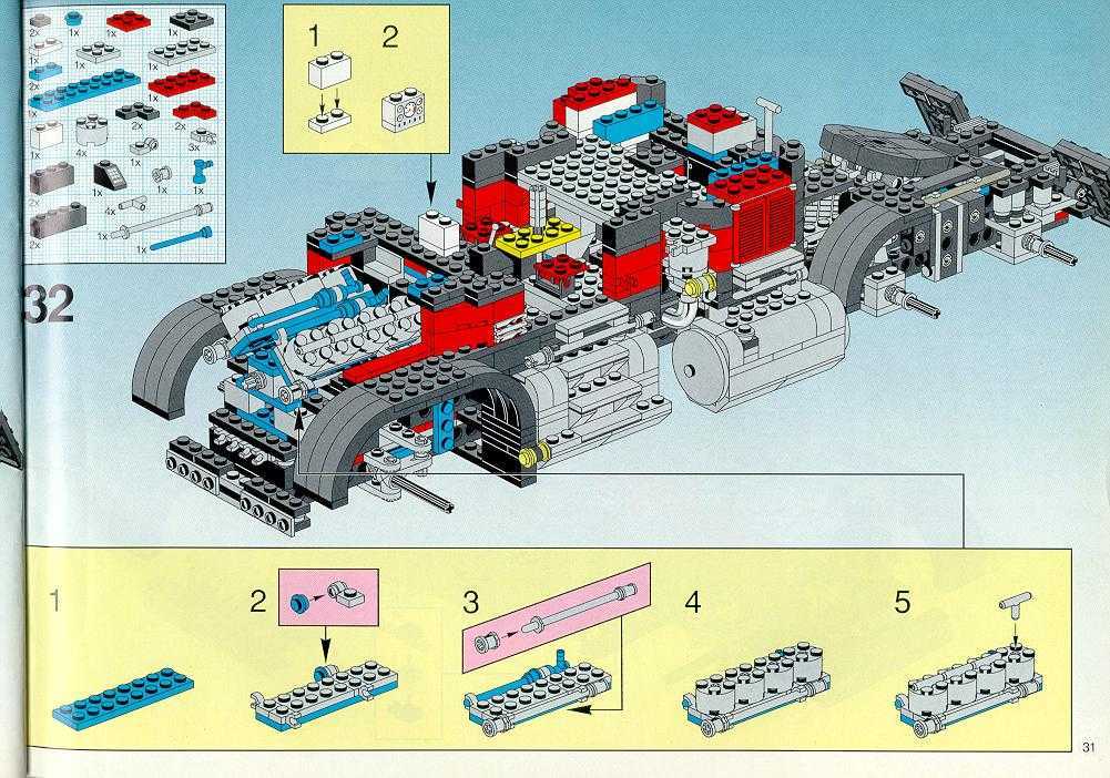 Схема из лего конструктора машины