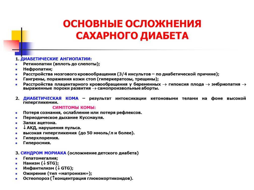 Диабет симптомы и последствия. Сахарный диабет, перечень осложнений. Причины развития осложнений сахарного диабета. Неврологические осложнения сахарного диабета 1 типа. Осложнения СД 1 типа.