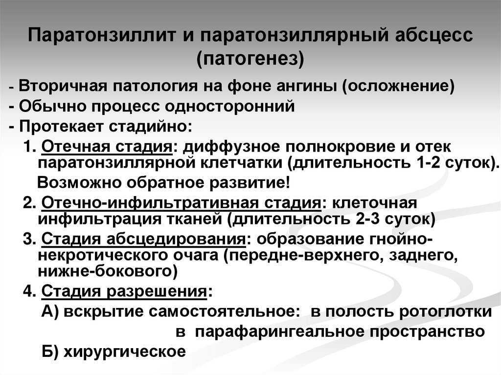 Паратонзиллярный абсцесс