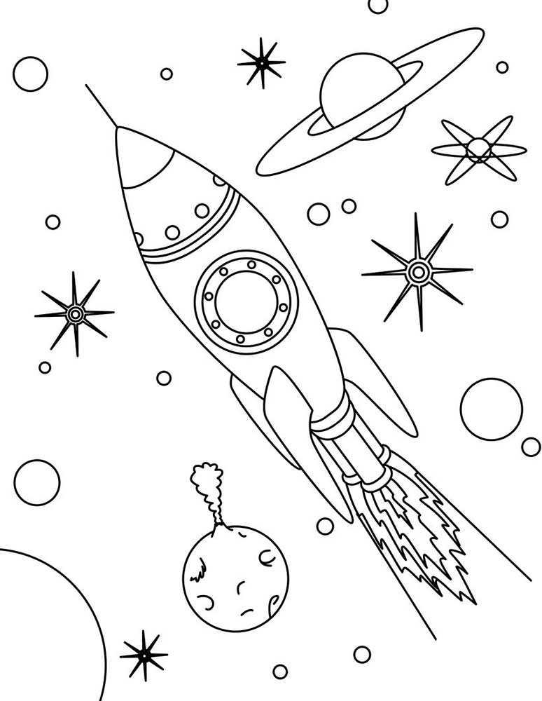 Рисунок ко дню космонавтики 4 класс карандашом. Ракета раскраска. Космос раскраска для детей. Раскраска. В космосе. Ракета раскраска для детей.